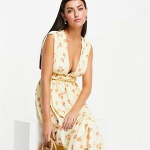 ASOS Floral Corset Peasant Dress